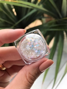 GLITTER FLOCADO FURTA COR - FORMATO ESTRELA - MARKETO