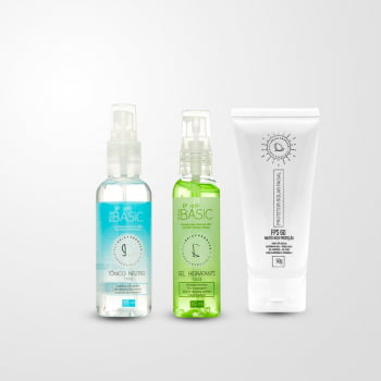 KIT SKINCARE (TÔNICO NEUTRO BASIC DEISY PEROZZO + GEL HIDRATANTE BASIC DEISY PEROZZO + PROTETOR SOLAR FPS60 DEISY PEROZZO)