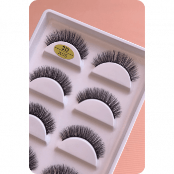 CARTELA CÍLIOS POSTIÇOS 5 PARES - MODELO 3D - X05 (E05)