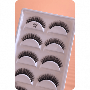 CARTELA CÍLIOS POSTIÇOS 5 PARES - MODELO E06