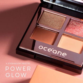 PALETA DE SOMBRA - 4 EYESHADOW PALETTE - COR: POWER GLOW - OCEANE EDITION